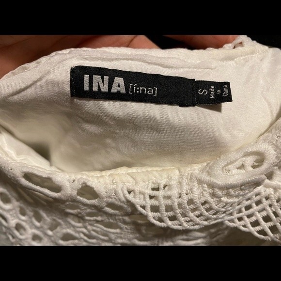 Boston Proper off the shoulder white eyelet mini dress by INA lined size… - Picture 13 of 14